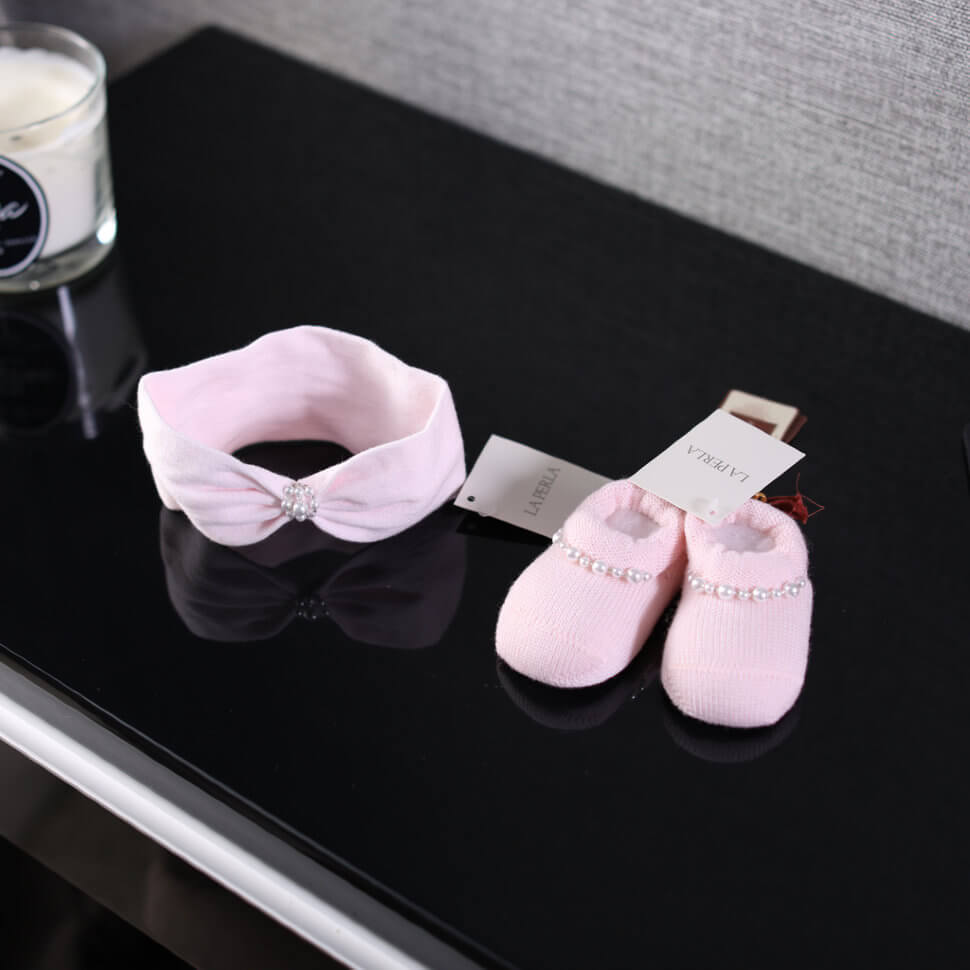 Комплект пинетки и повязка LA PERLA