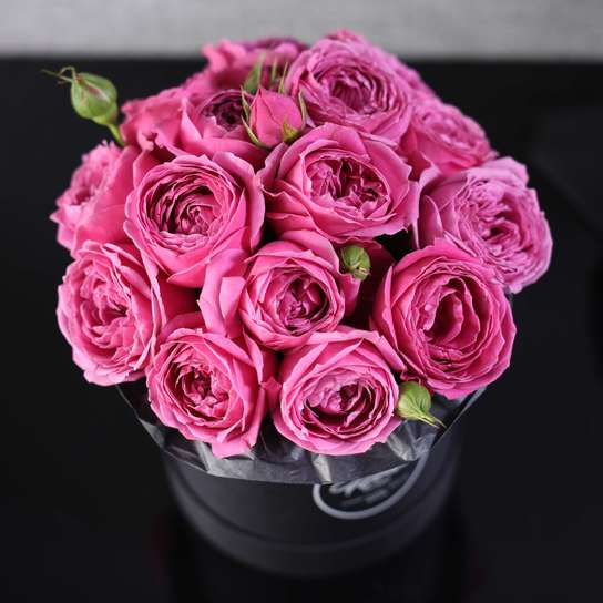 Шляпная коробка Demi "Розы Misty Bubbles" BLVCK