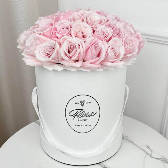 Шляпная коробка Grand "Розы Sweet Escimo" WHITE