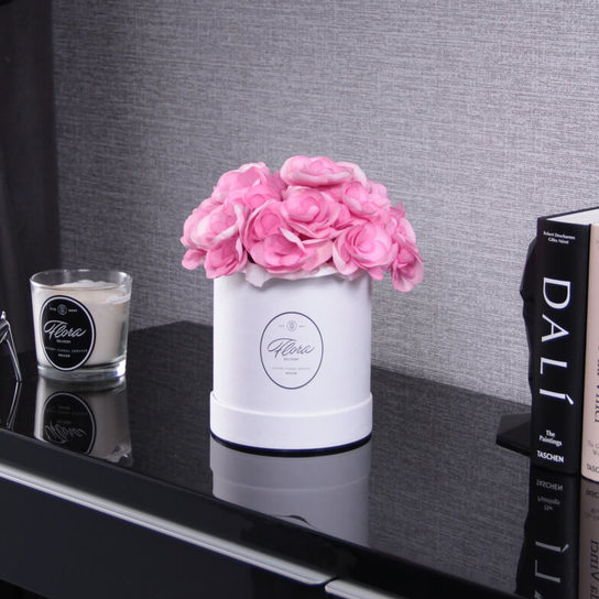 Шляпная коробка Demi "Гортензии Pink" WHITE
