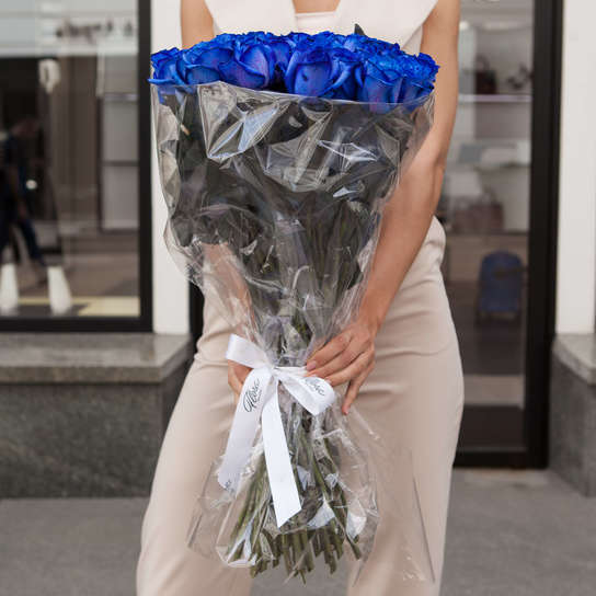 Букет из 51-й синей розы Фото 2