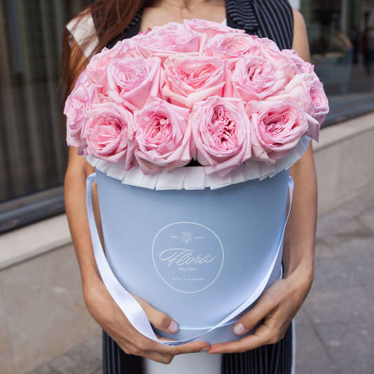 Шляпная коробка Grand "Розы Pink O'Hara" BLUE