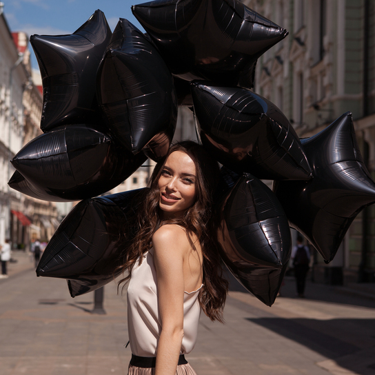 Набор шаров "Черные звезды" 9 шт.