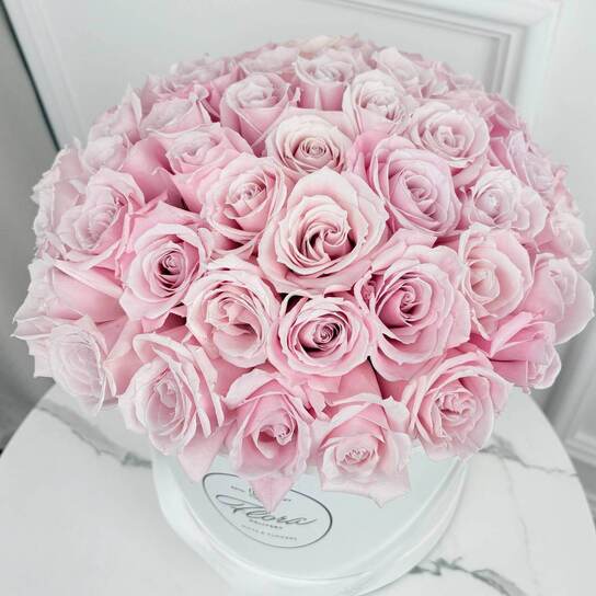 Шляпная коробка Grand "Розы Sweet Escimo" WHITE