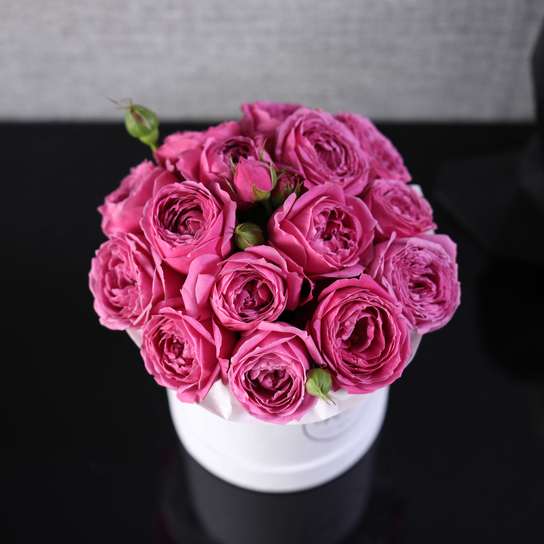 Шляпная коробка Demi "Розы Misty Bubbles" WHITE