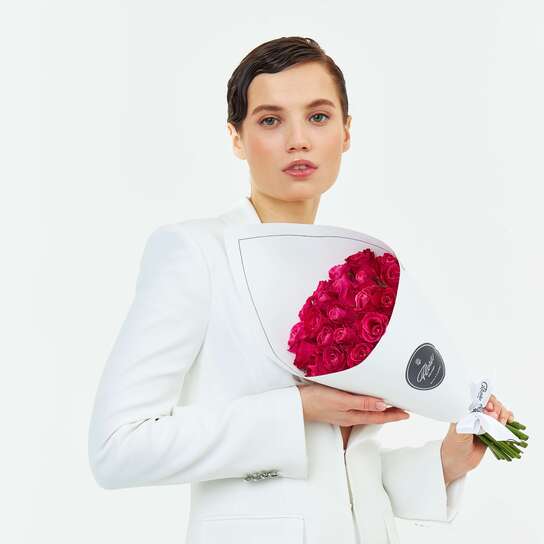 Букет из 21 розы "Cherry O! Kenya" WHITE