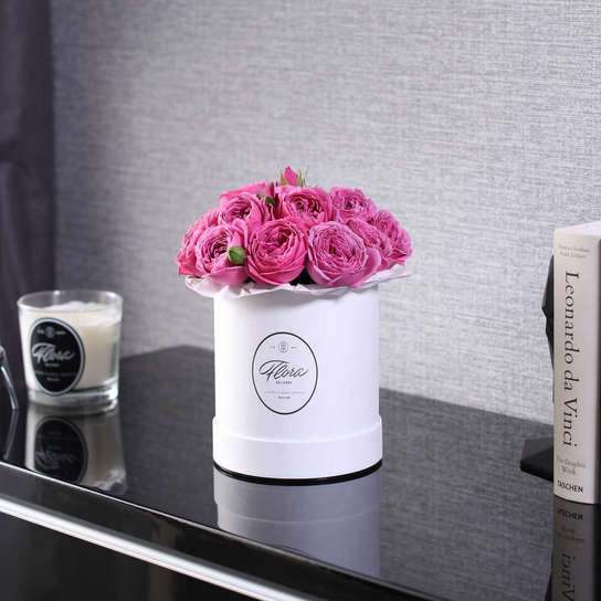 Шляпная коробка Demi "Розы Misty Bubbles" WHITE