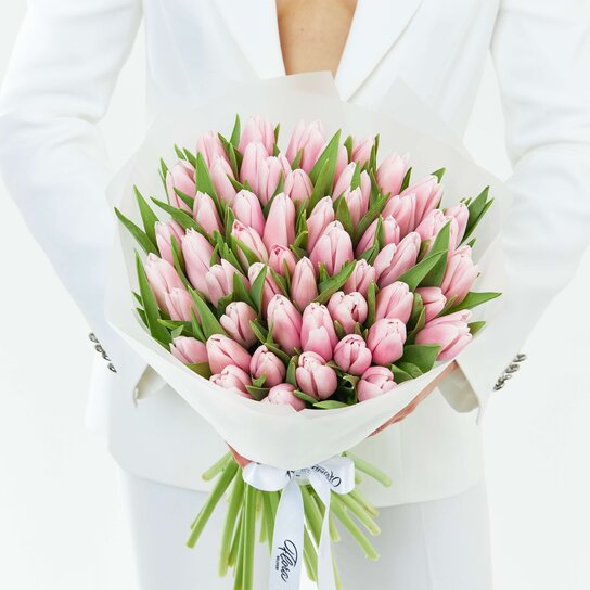 Букет из 51 тюльпана "Pink" Фото 2