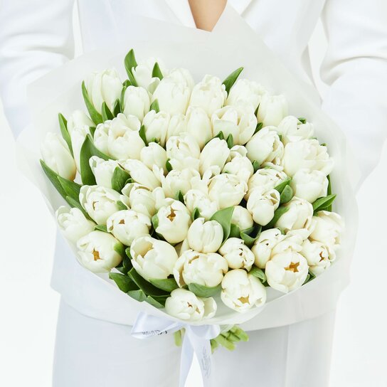 Букет из 51 тюльпана "White" Фото 2