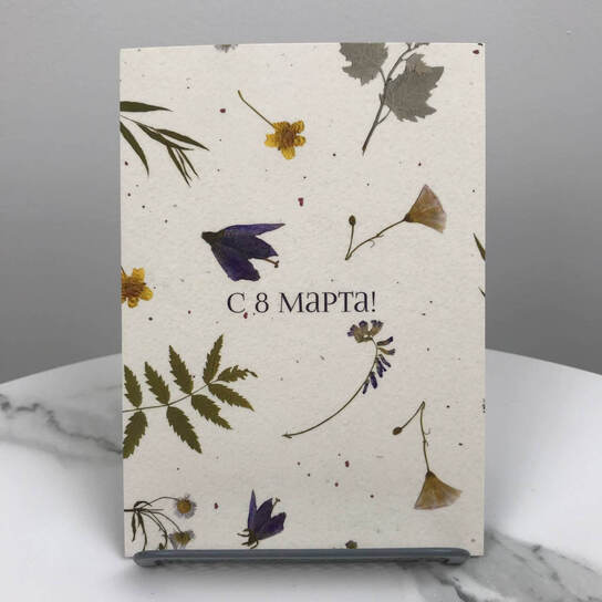 Открытка c 8 марта Сухоцветы
