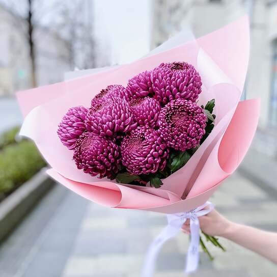 Букет хризантем "Purple" (9 шт.)