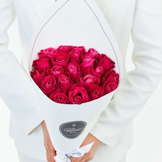 Букет из 21 розы "Cherry O! Kenya" WHITE Фото 2