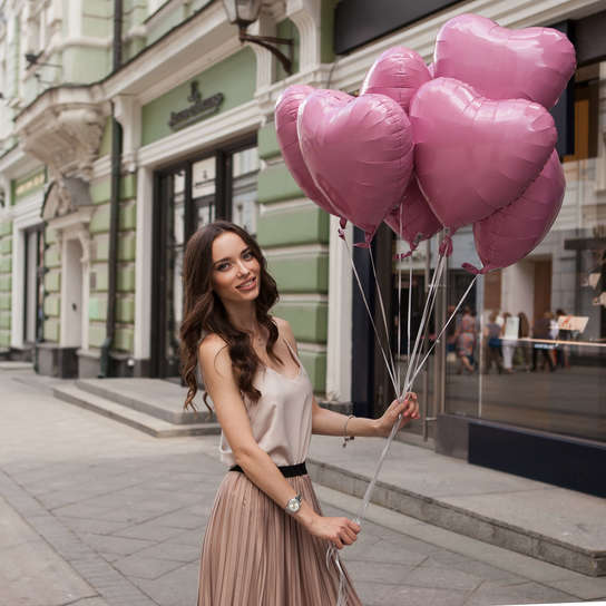 Набор шаров "Розовые сердца" 7 шт