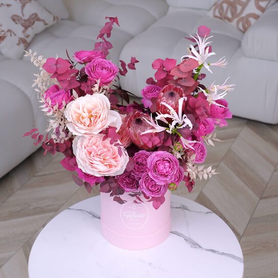 Букет "Ivy" в шляпной коробке Petit PINK Фото 2