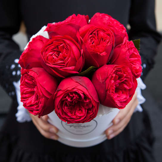 Шляпная коробка Demi "Роза Red Piano" WHITE