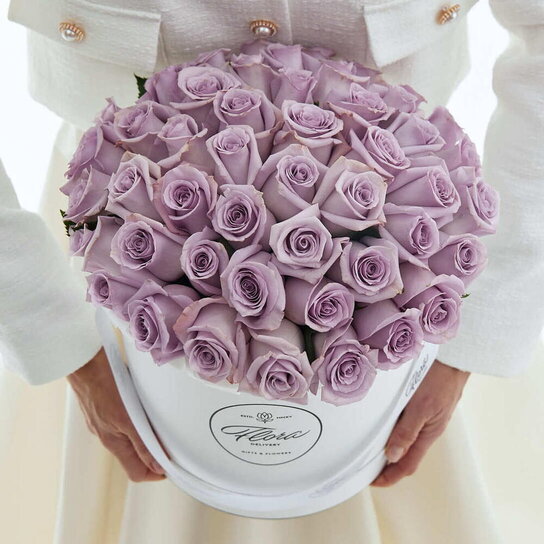 Шляпная коробка Grand "Розы Purple" WHITE Фото 2
