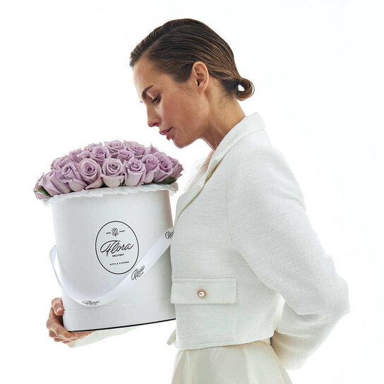 Шляпная коробка Grand "Розы Purple" WHITE Фото 3
