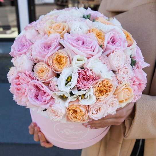 Букет "Adele" шляпной коробке Grand Mini PINK Фото 2