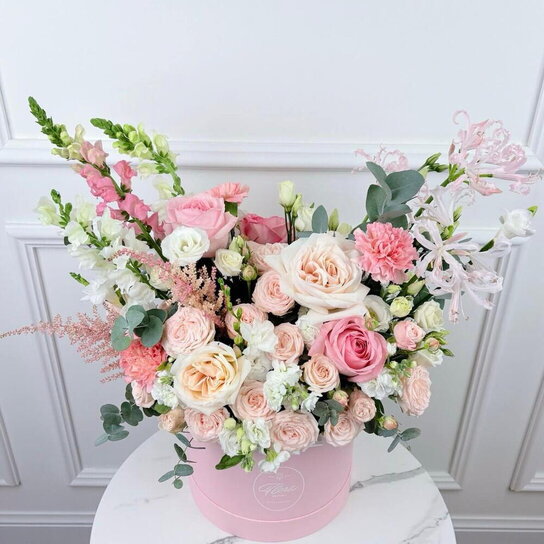 Букет "Pink Haze" в шляпной коробке Grand Mini PINK Фото 2